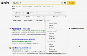 Buscador Yandex - Filtros